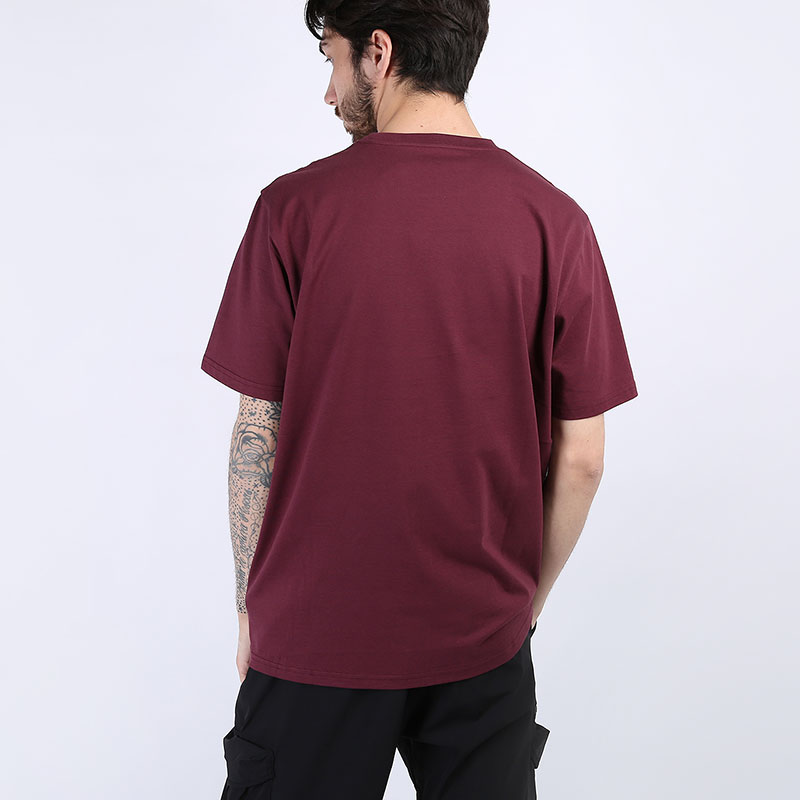 мужская бордовая футболка Carhartt WIP S/S Pocket T-Shirt I022091-shiraz - цена, описание, фото 3